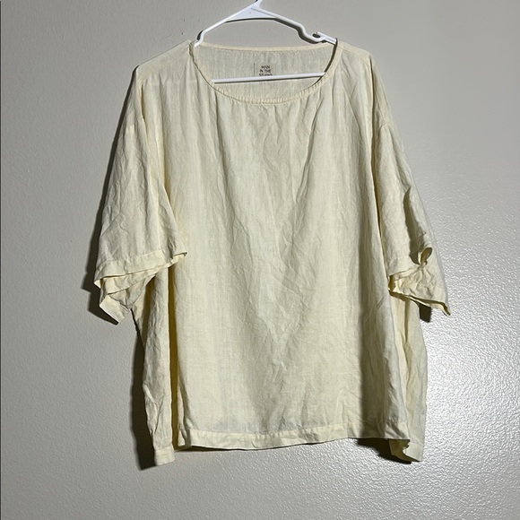 MAN In The Studio Linen Women's Cream Top - Picture 1 of 4